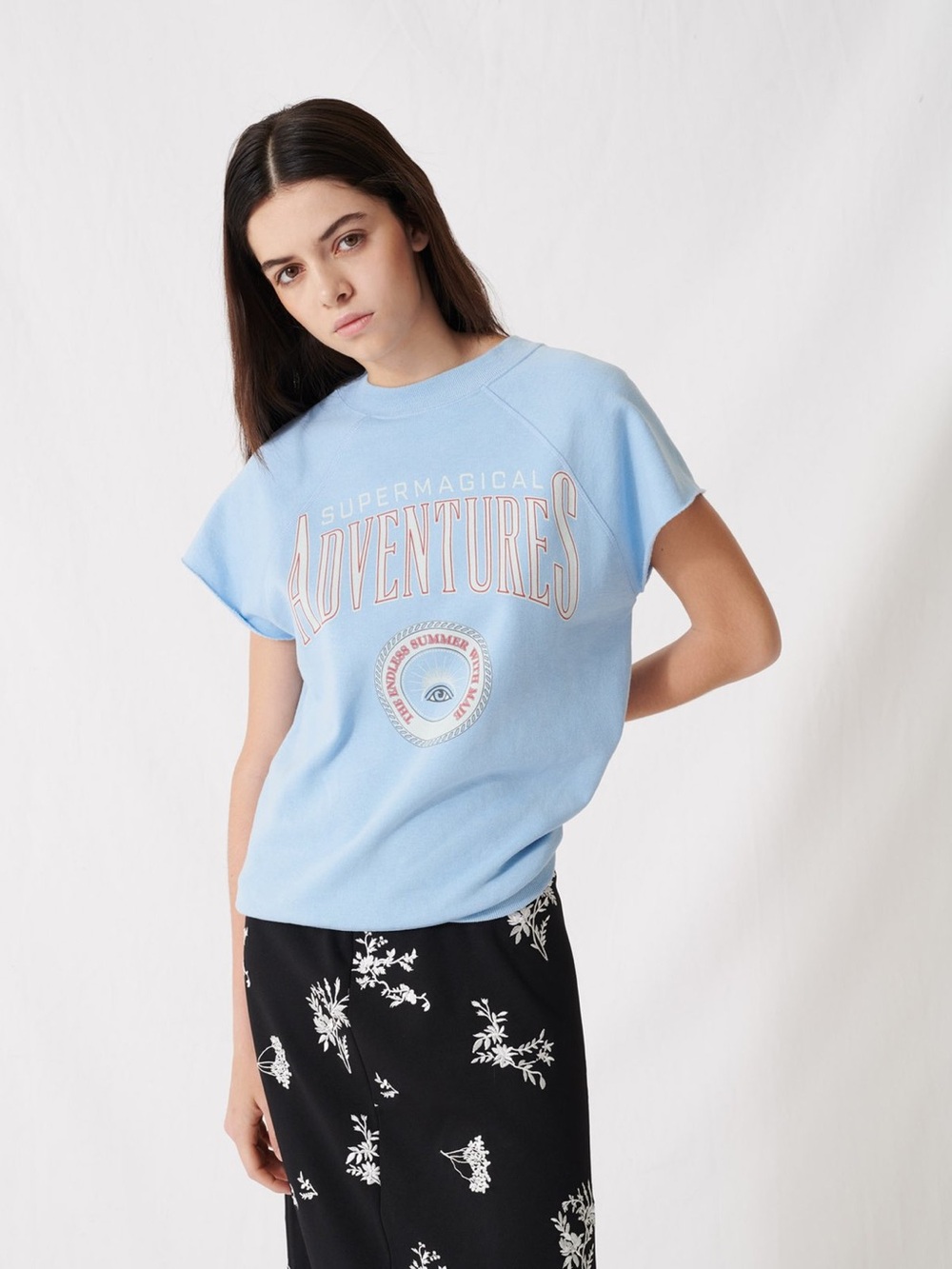 MAJE Short-Sleeve Sweatshirt